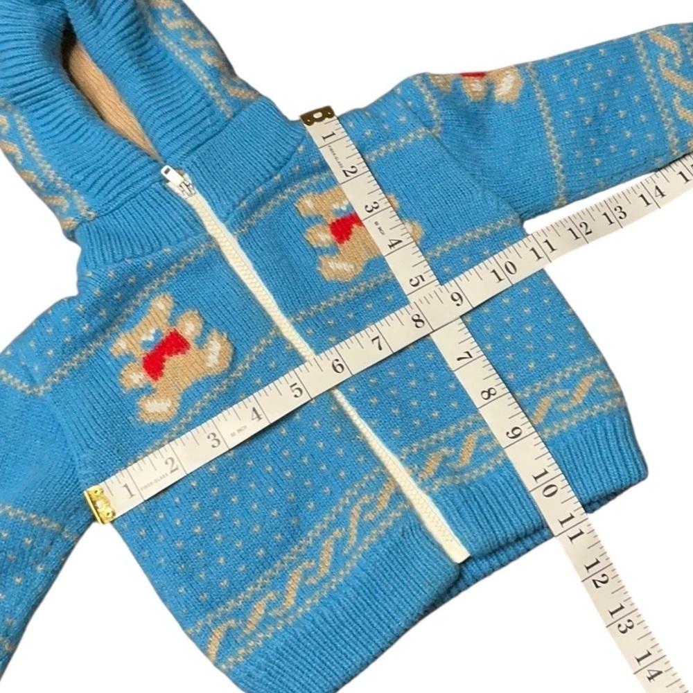 Vintage Zip Front Knit Teddy Bear Sweater Jacket - Picture 7 of 7